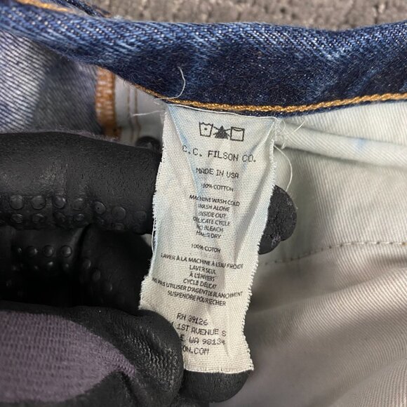 Filson Selvedge Jeans Men's 38 x 34 Fits 39 x 29 Blue Cotton Rail Splitter CC - Picture 10 of 15